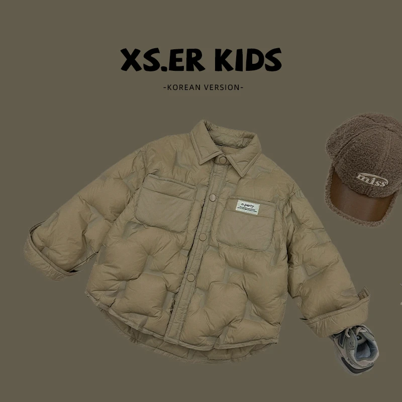 【兔小呗】【现货】儿童90白鸭绒羽绒服新款帅气外套HBB2805-DK2