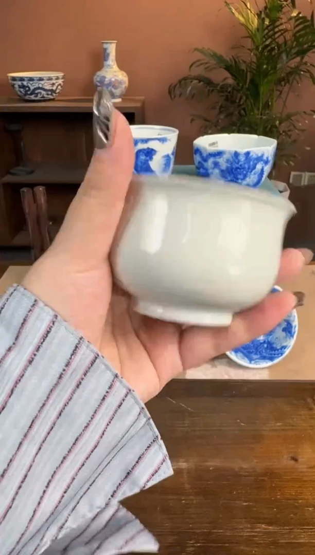 【闪购商品】杯三方器合白胎内宝相炉式杯