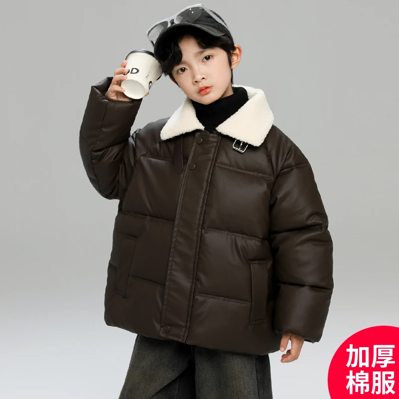 男童冬款棉服2024新款时髦中大童酷帅加厚外套【QSX-DR】DF091