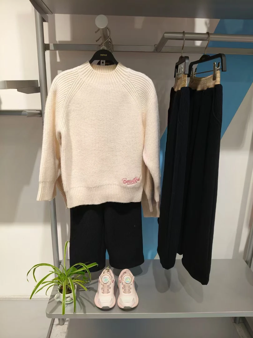 半高领加厚打底毛衣女秋冬胖宽松显瘦针织衫