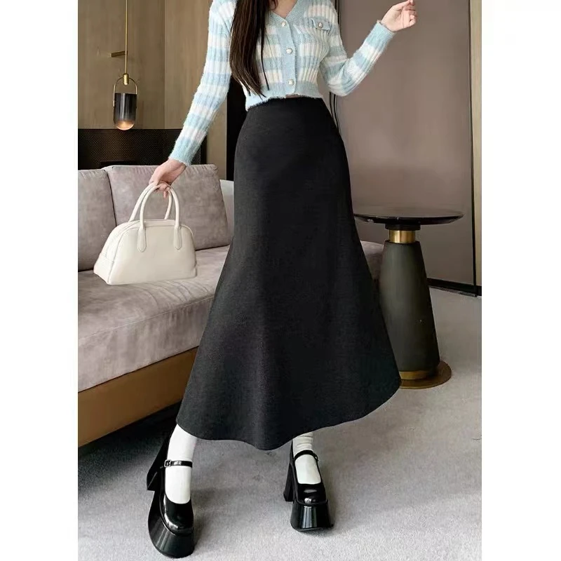 2023新款显瘦高腰A字版鱼尾裙百搭半身裙秋冬气质网红