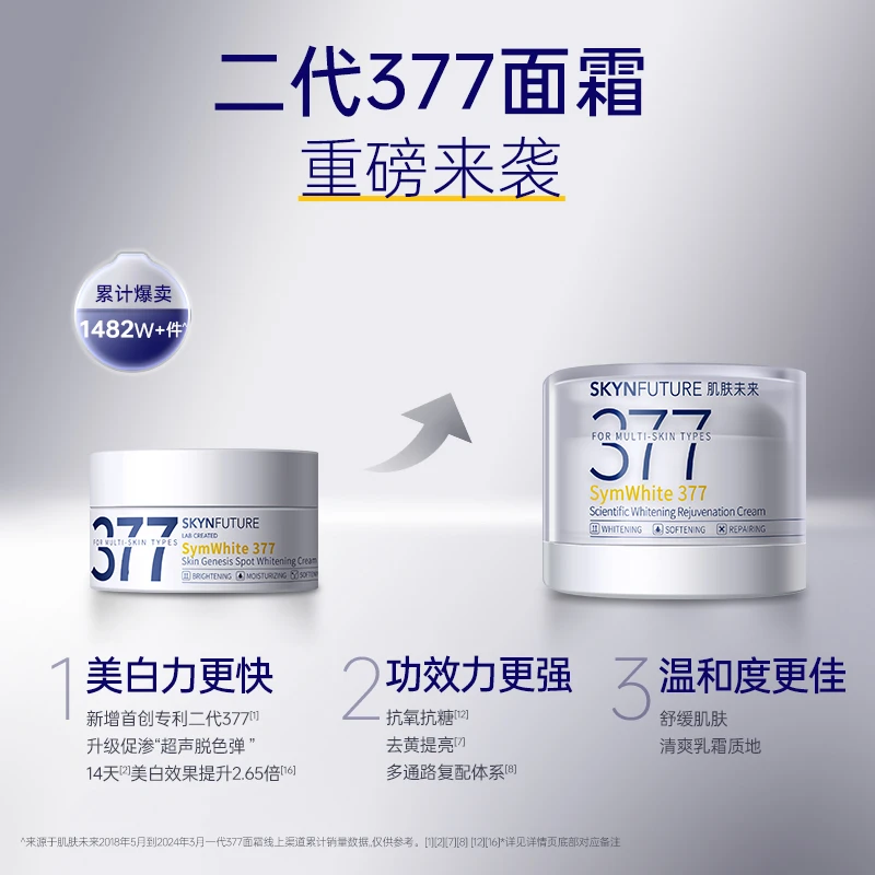 【彩虹夫妇专享】肌肤未来二代377面霜科研美白焕肤霜淡斑补水-C