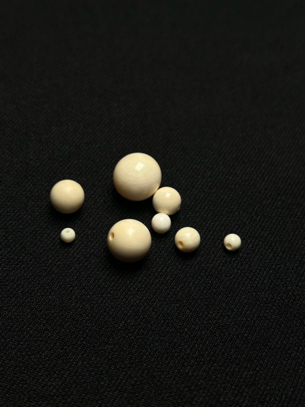 P043精工圆珠5毫米 精选天然冰料猛犸芯料无皮小配珠6颗套装