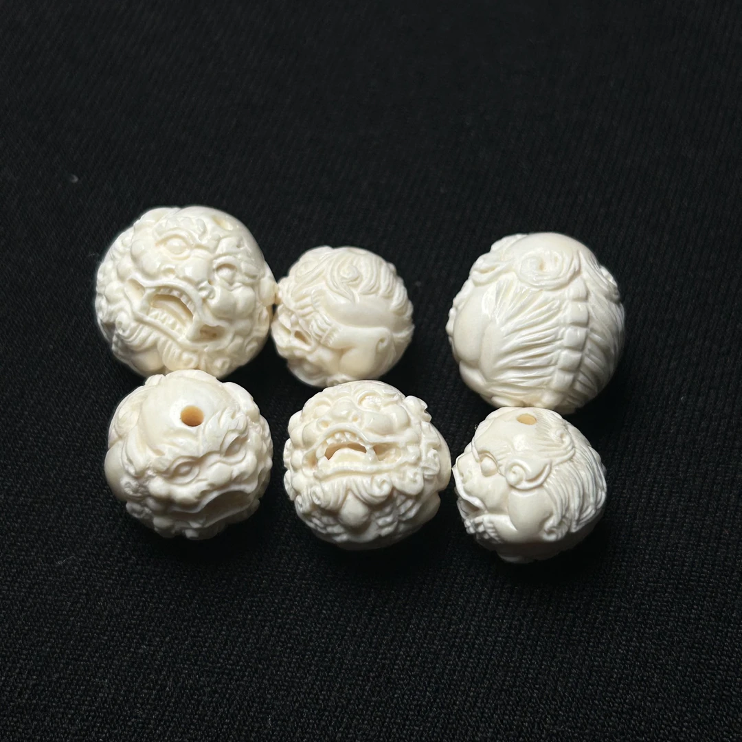 P239苏工貔貅圆珠14毫米 精工正品天然冰料猛犸文玩配珠
