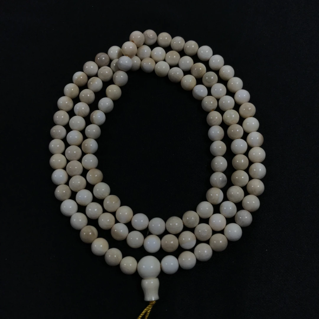 D12921 只做天然猛犸牙 多宝带眼圆珠多圈 约直径6mm