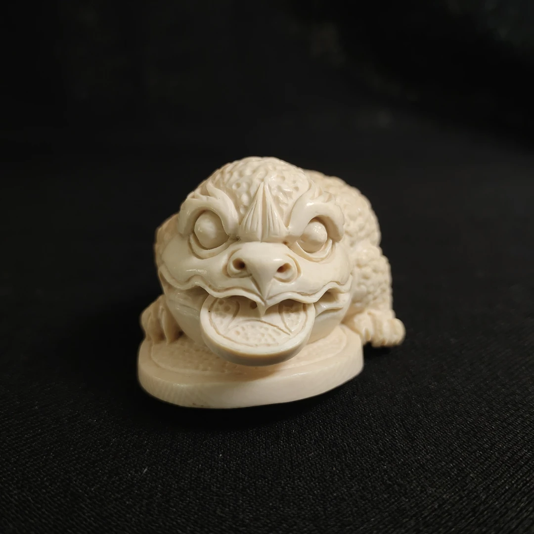 PDY113 只做天然猛犸牙  金蟾 长52.1x宽38x厚31mm