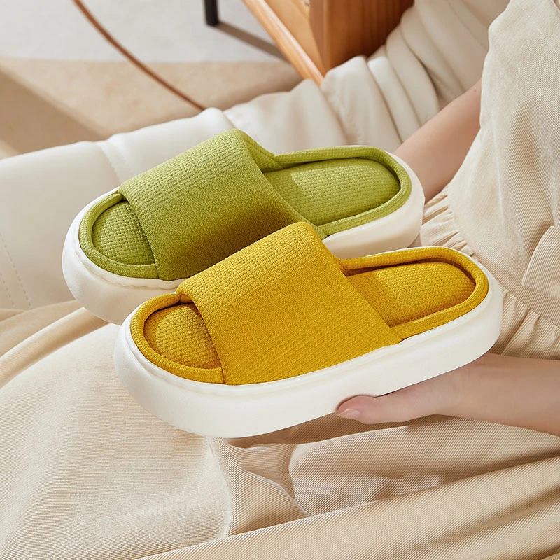 蚂蚁之恋 厚底乳胶极简纯色居家男女防滑轻便四季开口拖鞋 1双装