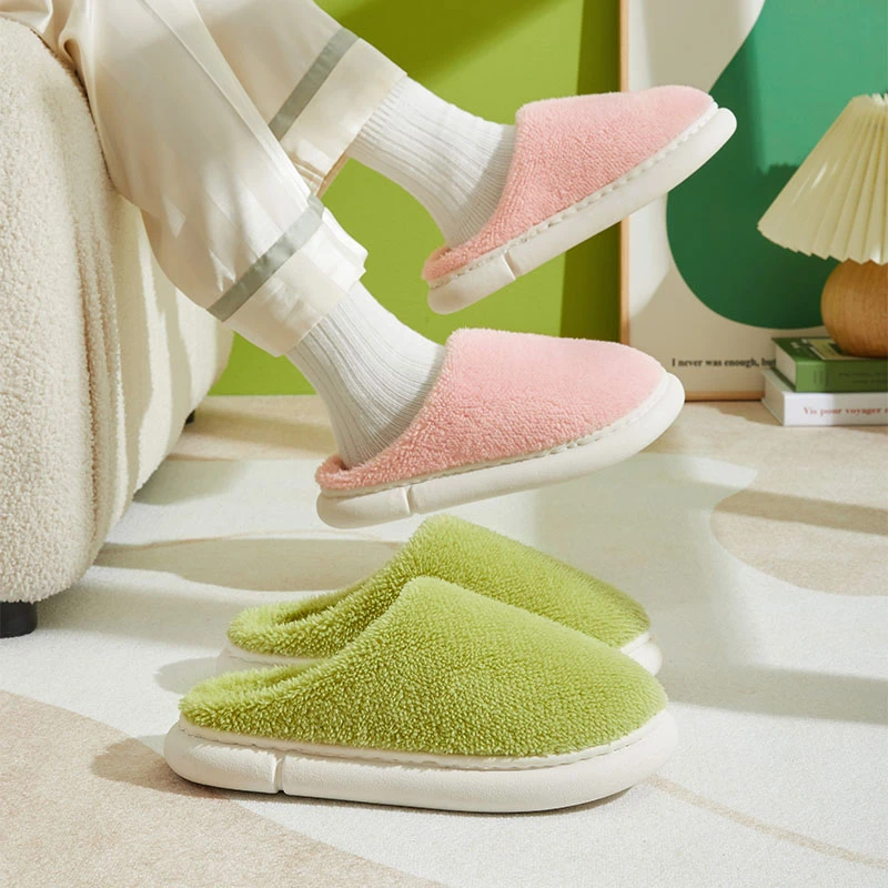 蚂蚁之恋 拖鞋男女士保暖室内居家居冬季情侣厚底棉拖鞋 1双装