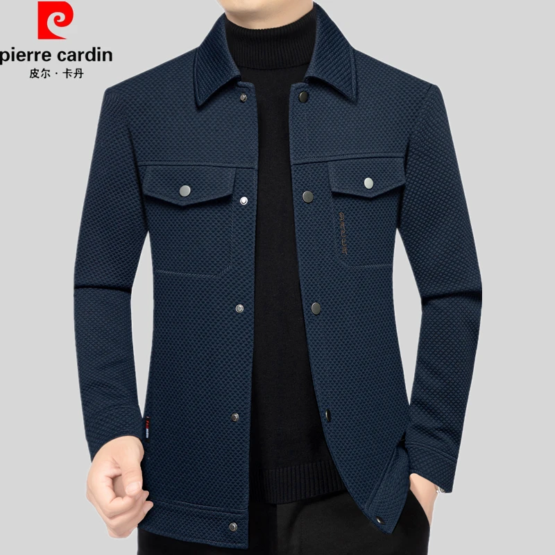 皮尔卡丹男士春季外套新款高档翻领夹克中年男外套春装春日松弛感