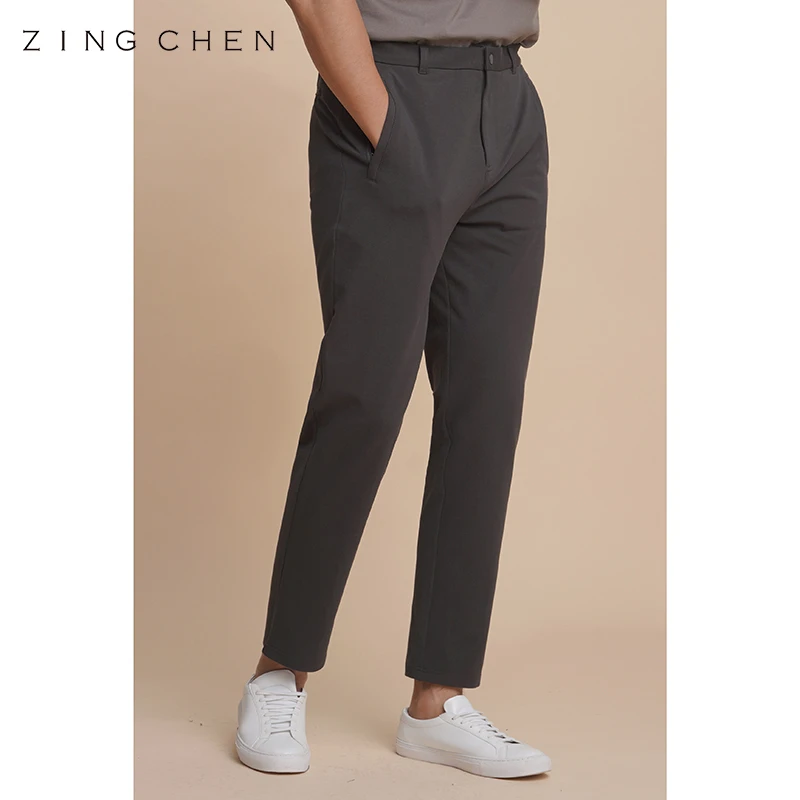 【高性能抗皱弹力】ZINGCHEN春夏男装 抽绳休闲裤 修身版九分裤