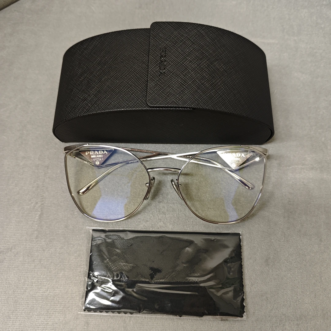 麦殿/99新/PRADA普拉达/三角标志平光金/240824VZT5J01