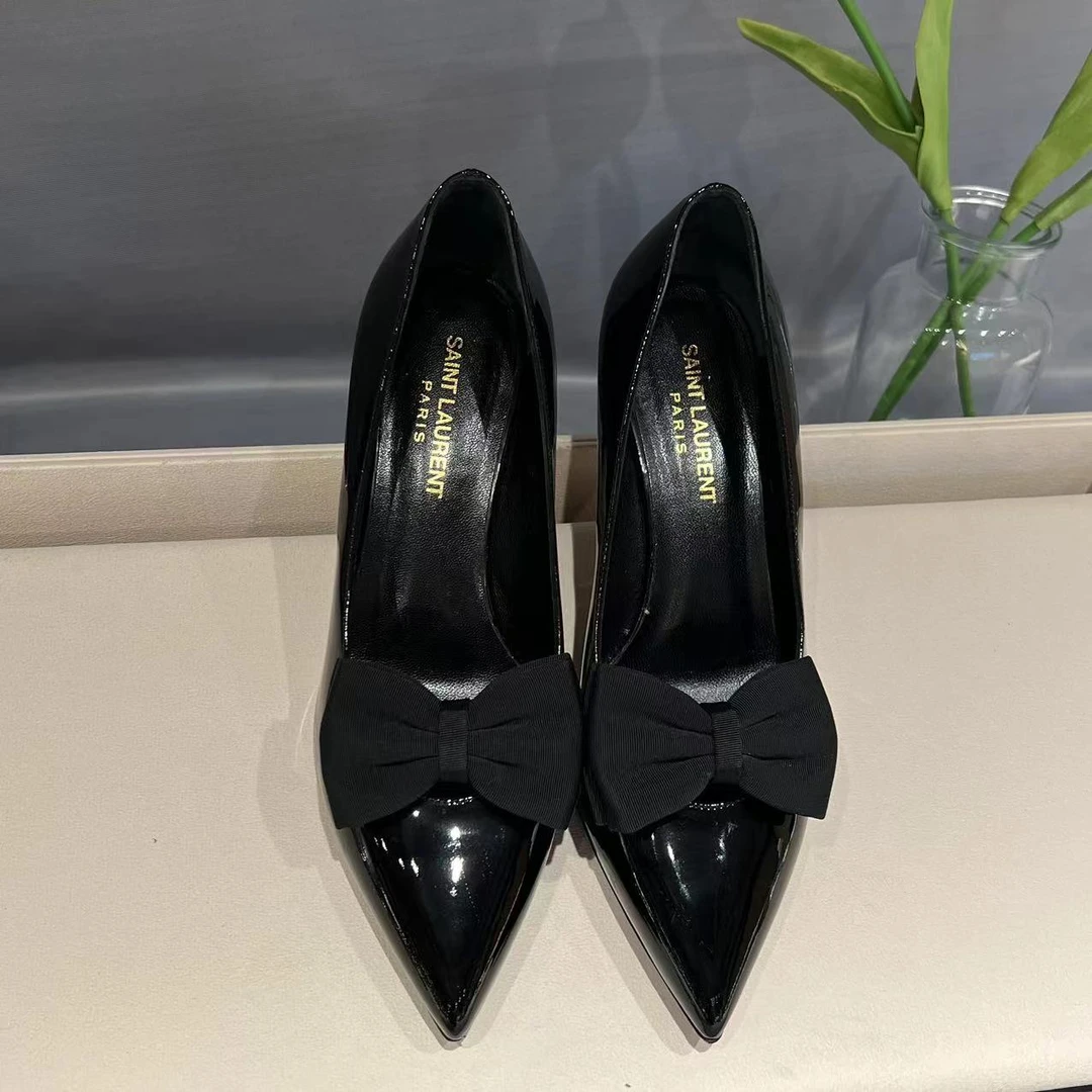 麦殿/95新/YSL圣罗兰/漆皮高跟鞋黑色/36码/240608VRSXH02