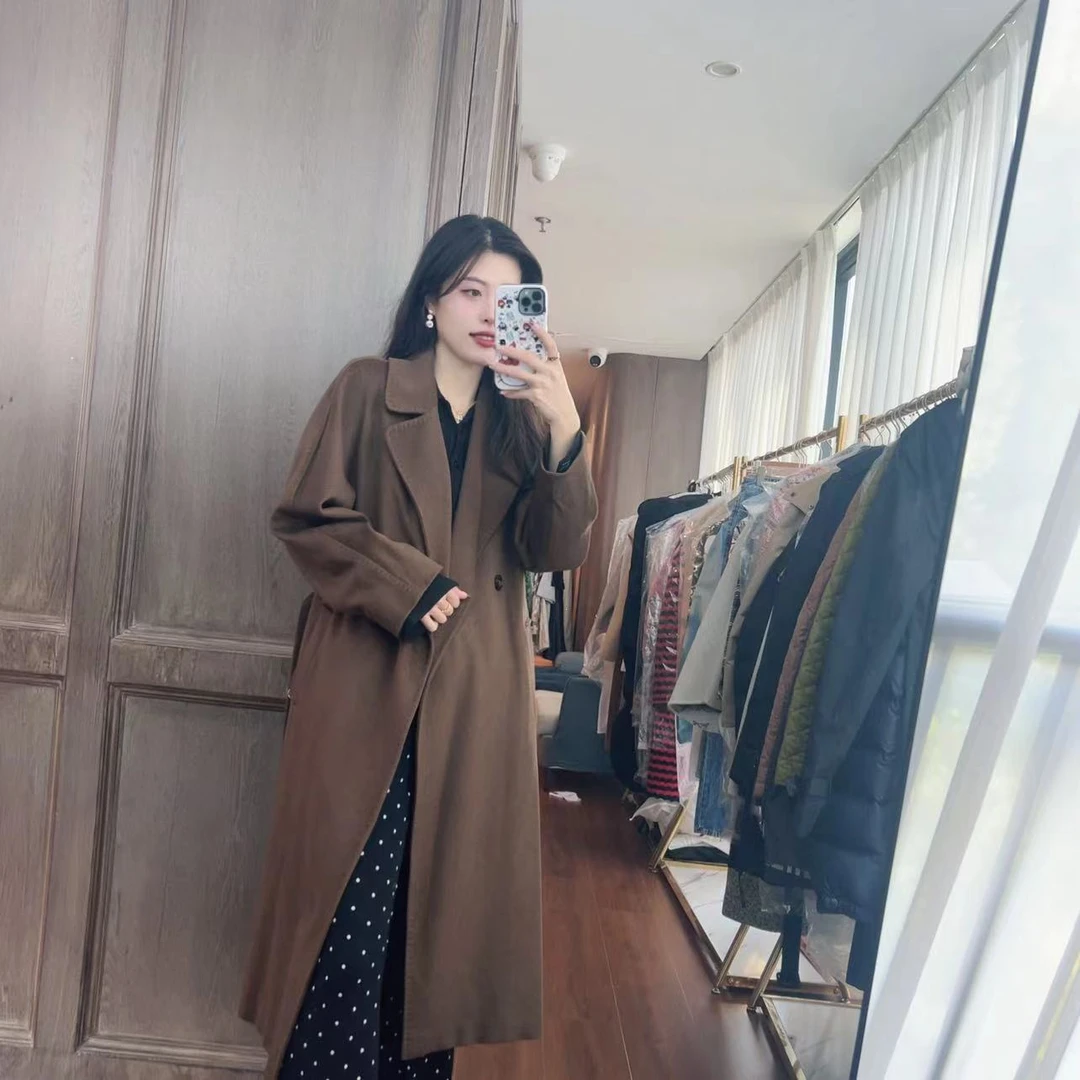 麦殿/95新/MaxMara/薄款棕色大衣/231022VGLVH41