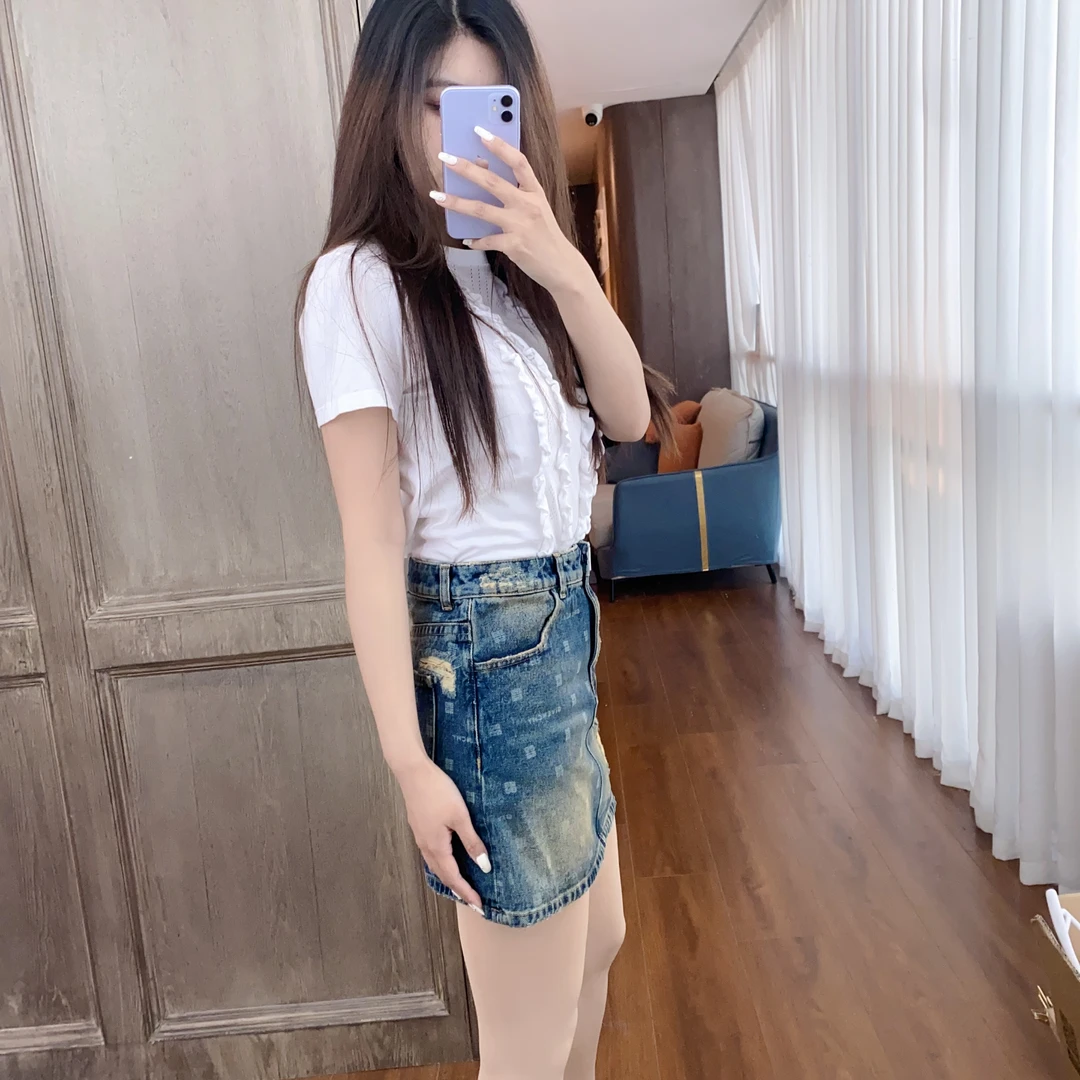 95新 Givenchy/纪梵希 麦殿/女士牛仔短裙36码蓝色/230730LXJYX05