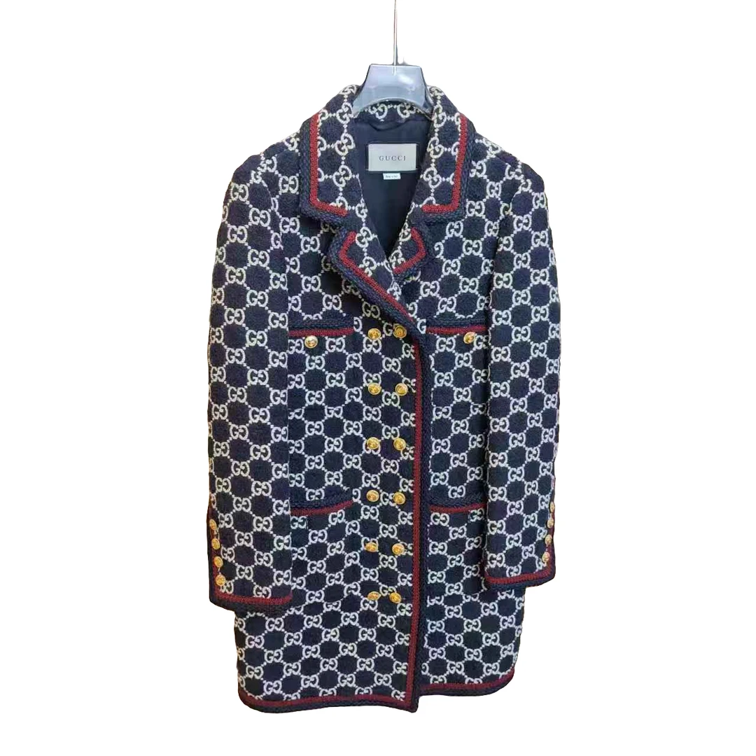 麦殿/95新/GUCCI 古驰/毛呢logo蓝色外套/221108ZJP06