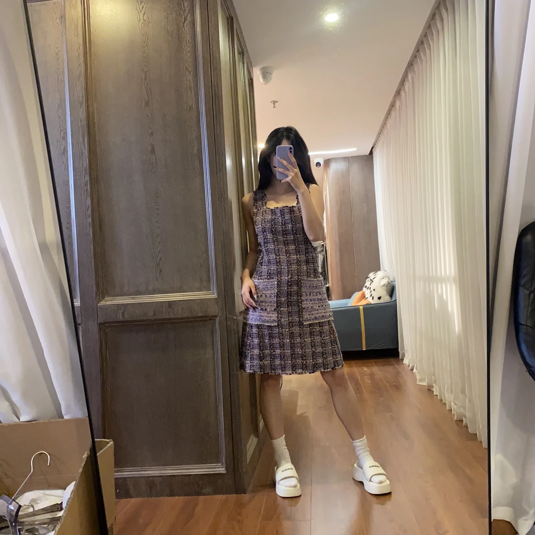麦殿/95新/Chanel香奈儿/软呢罩衫38码拼色/240822LZXXH99