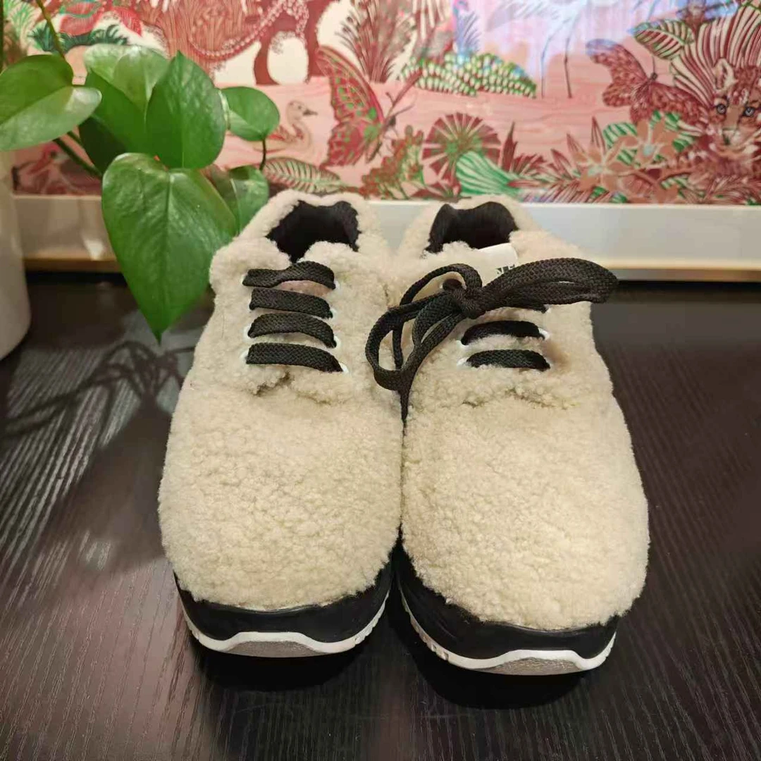 麦殿/95新/CELINE赛琳/毛毛鞋36码米色/230310FJJVC06