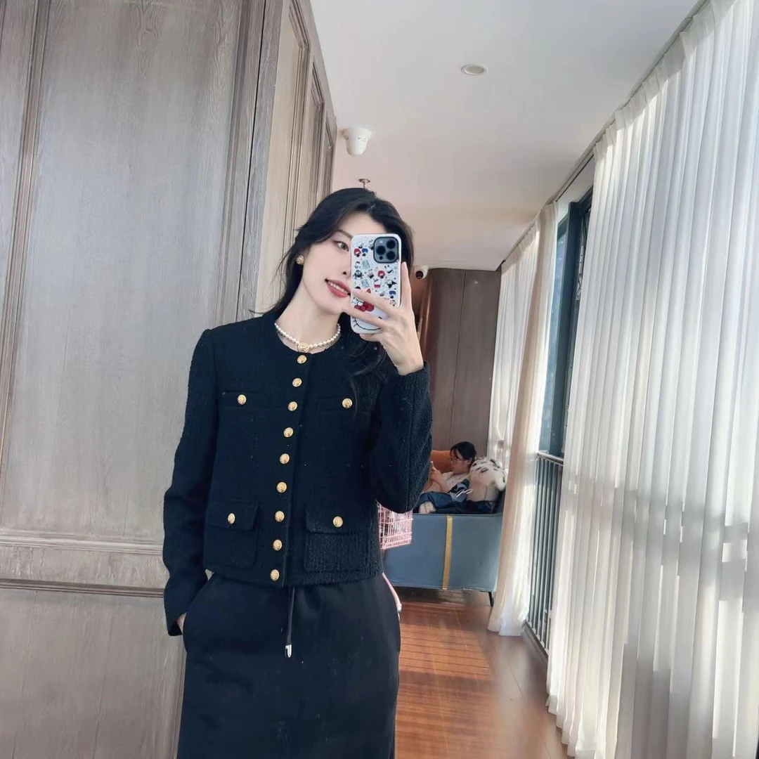 麦殿/99新/Celine赛琳/毛呢羊绒外套34码黑色/240828CWHLZ02