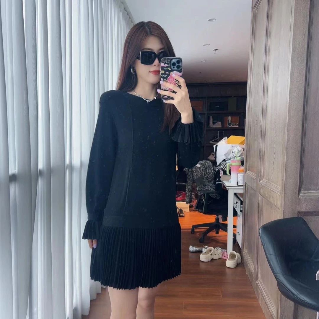 麦殿/95新/Chanel香奈儿/针织长裙黑色/221112YXKRG11