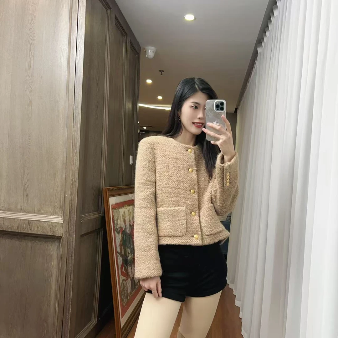 麦殿/95新/CELINE赛琳/羊毛女士外套36码棕色A级/241204SCTLX09