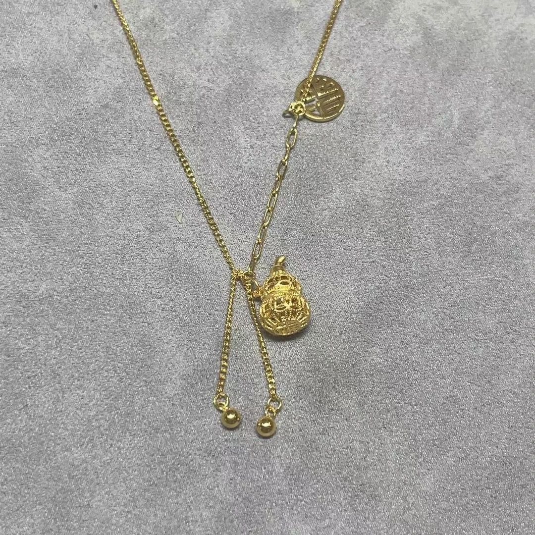金金专属-足金999 5G 精品 镂空花丝葫芦套链