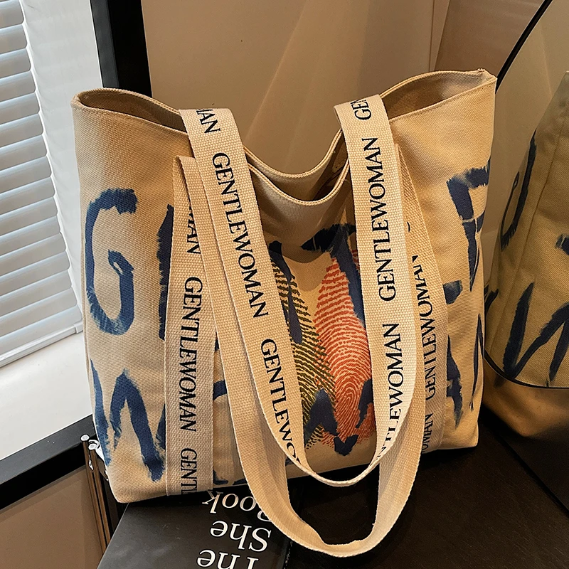 大容量包包女休闲时尚单肩包帆布通勤托特包轻便手提旅行包妈咪包