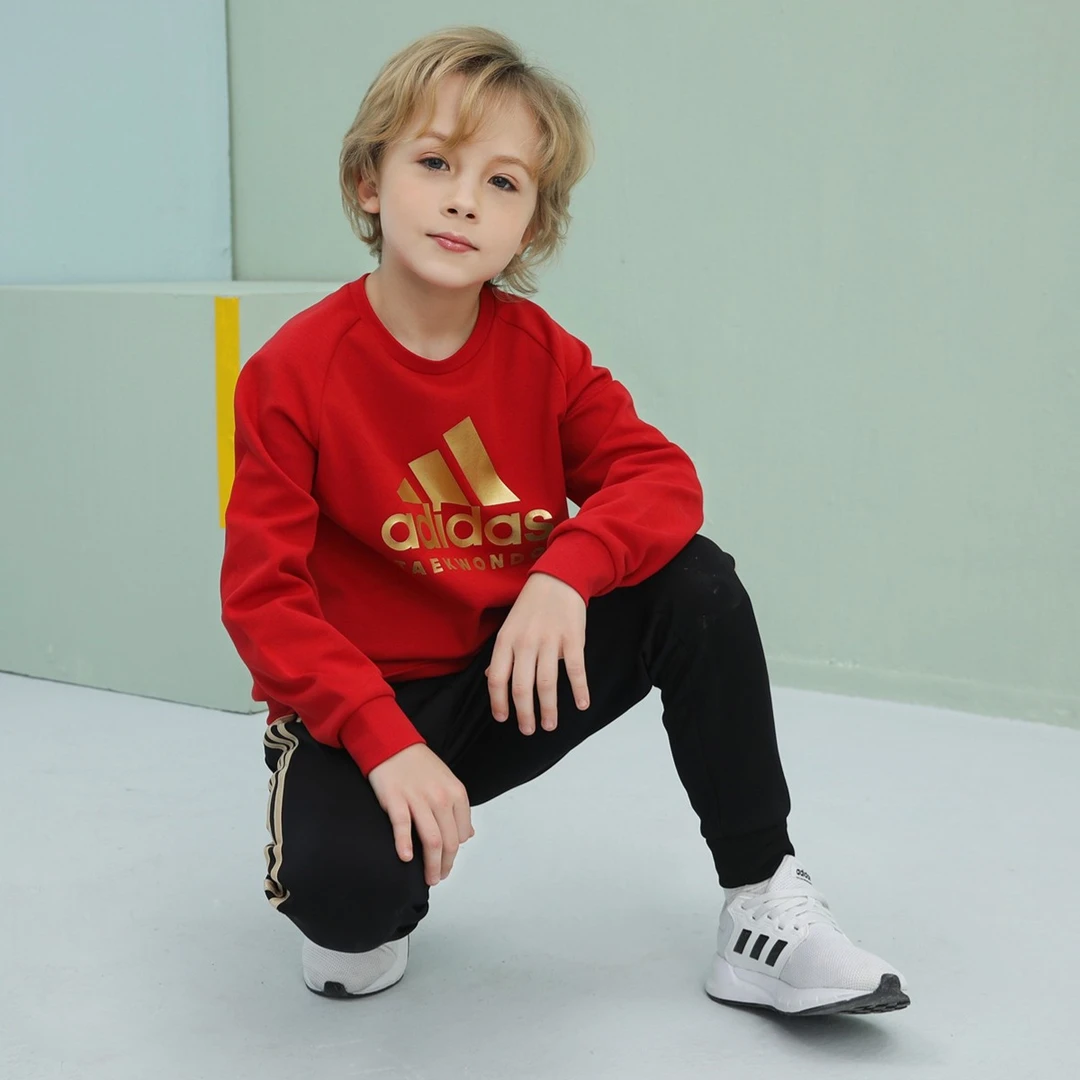 adidas/阿迪达斯跆拳道红色棉质春季卫衣透气童装adiCLTL19K-RG
