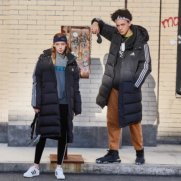 adidas/阿迪达斯户外650蓬防风时尚运动羽绒服加厚中长款【凤鸟】