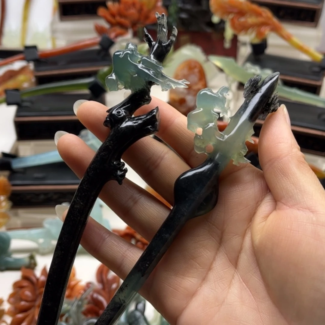 【闪购商品】蛇纹石玉岫玉发簪未镶嵌-****有
