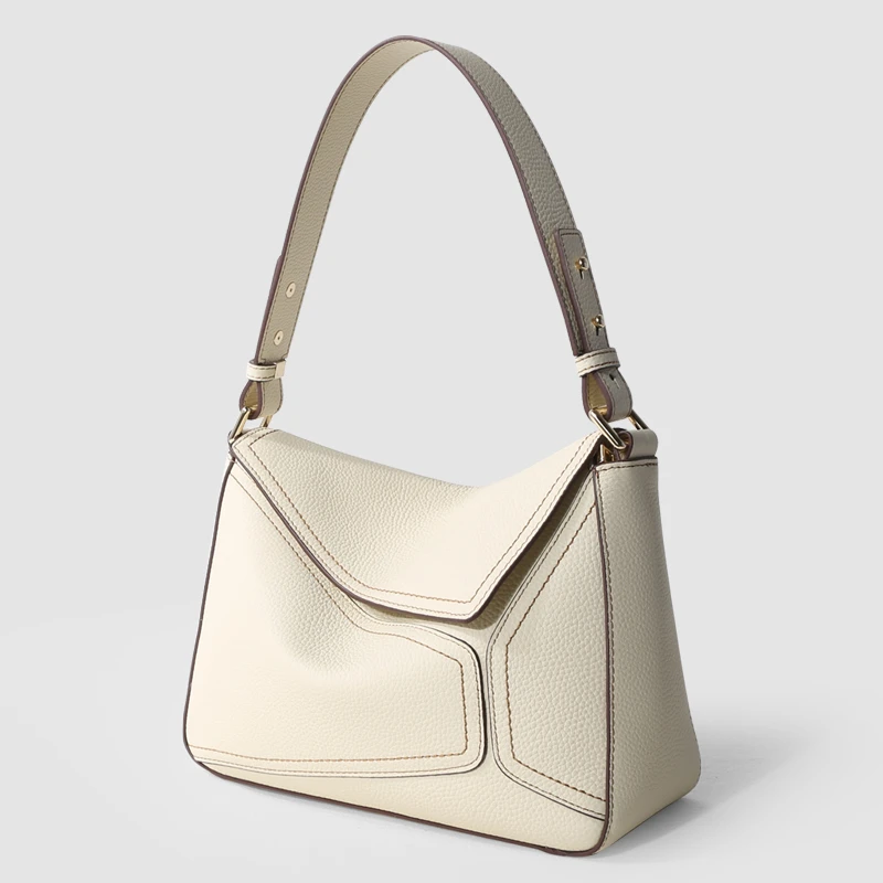 真皮女包2024新款头层牛皮几何包简约时尚百搭单肩腋下包女斜挎包