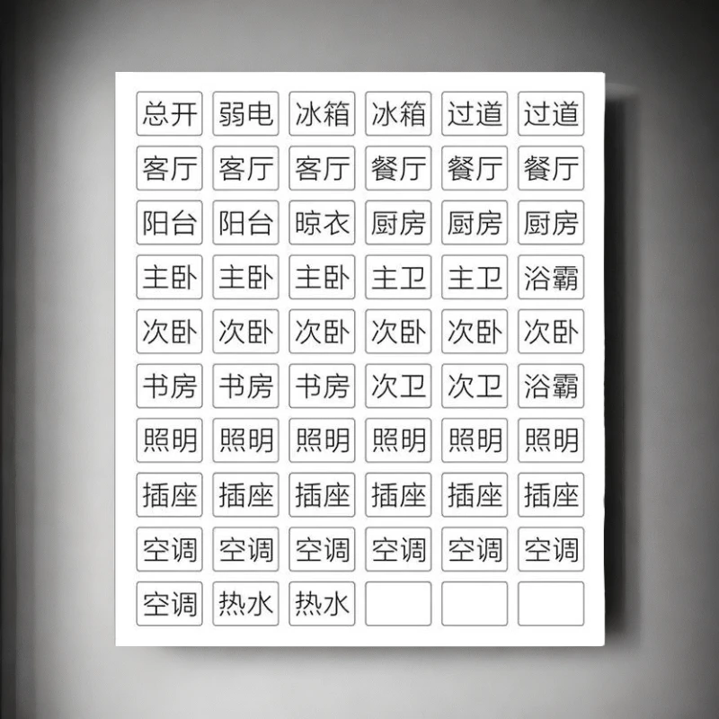 夜光用配电箱标识贴纸总提示贴电闸空气开关标示标签贴墙贴透明简