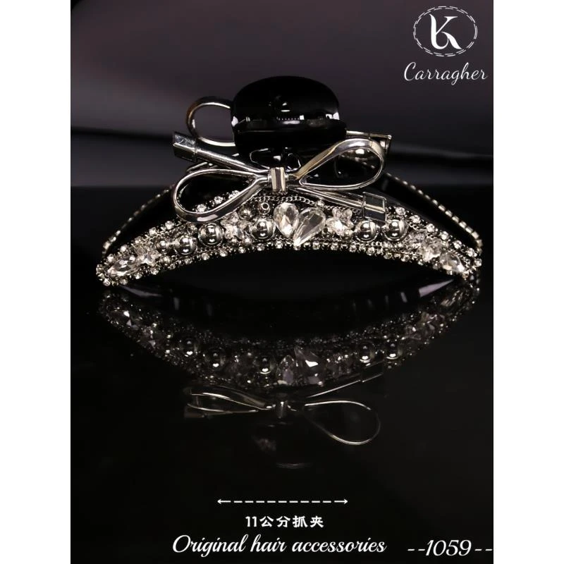 076拉格斐ins风蝴蝶结11公分抓夹1059