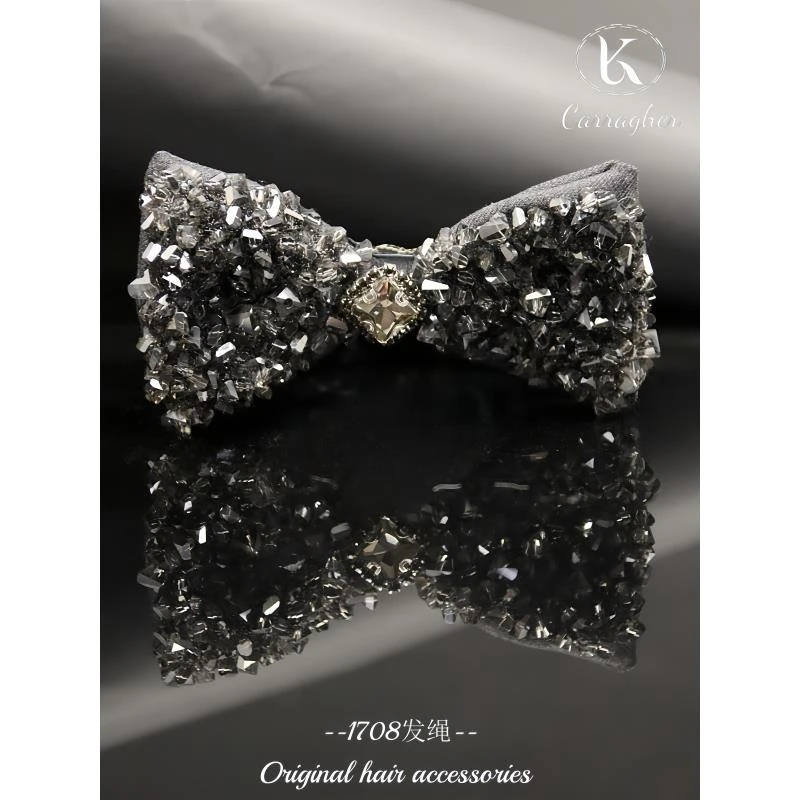 151拉格斐格雷灰沙滩满钻面膜发绳1708