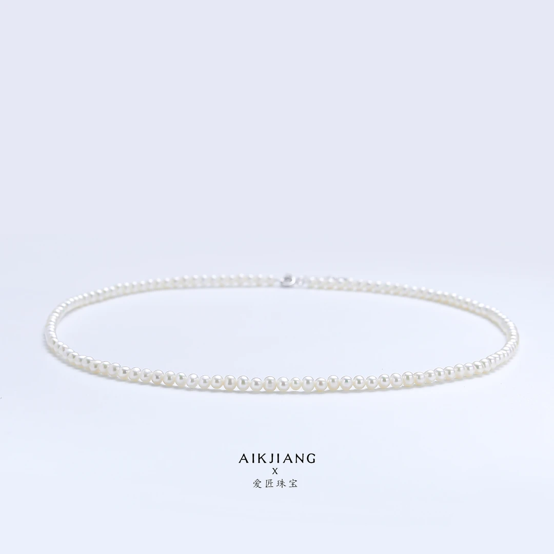 AIKJIANG/爱匠淡水珍珠S925银baby小米珠项链 小众设计款微瑕w