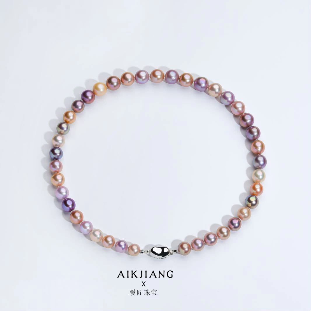 AIKJIANG/爱匠【白总】淡水彩虹糖果色珍珠项链混彩8-11mm左右百搭