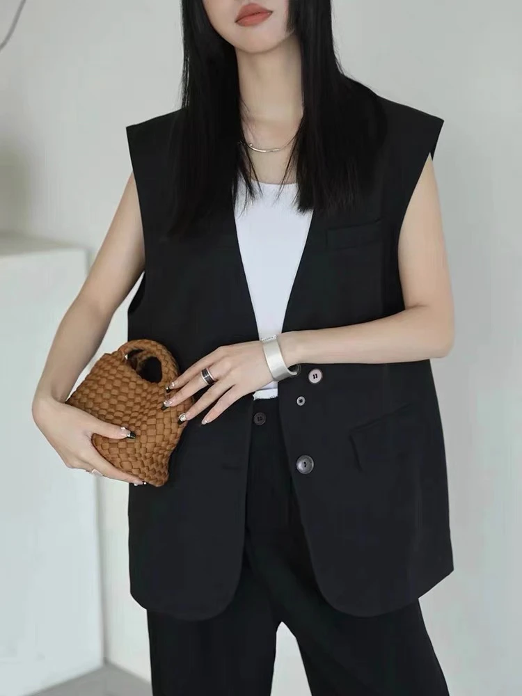 〔西装马甲〕韩系秋款极简风休闲外搭西装坎肩马甲