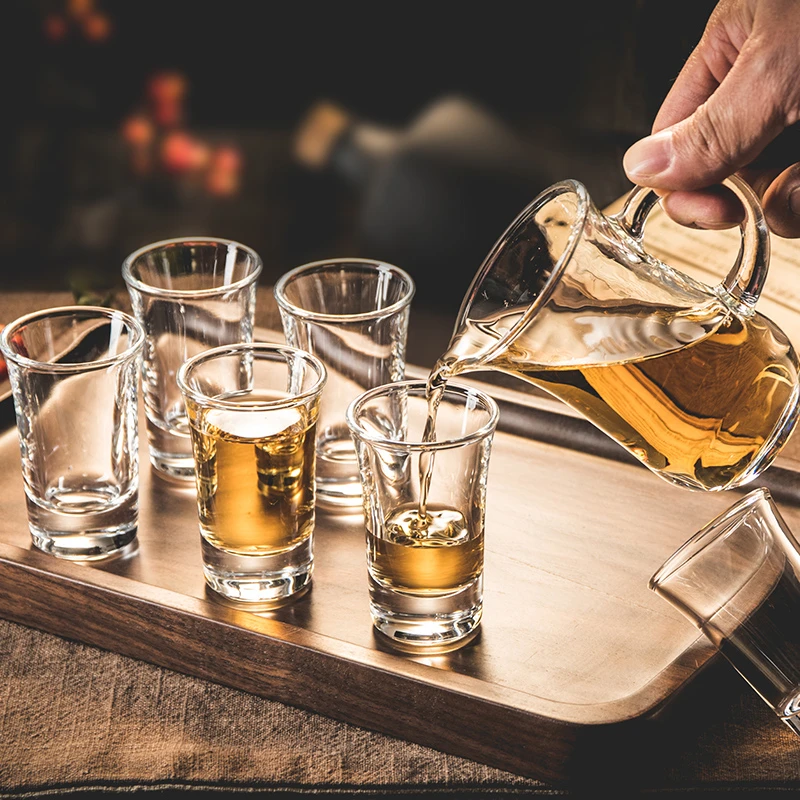 玻璃酒杯家用白酒杯分酒器小酒杯套装酒盅一口杯子弹杯酒具7件套