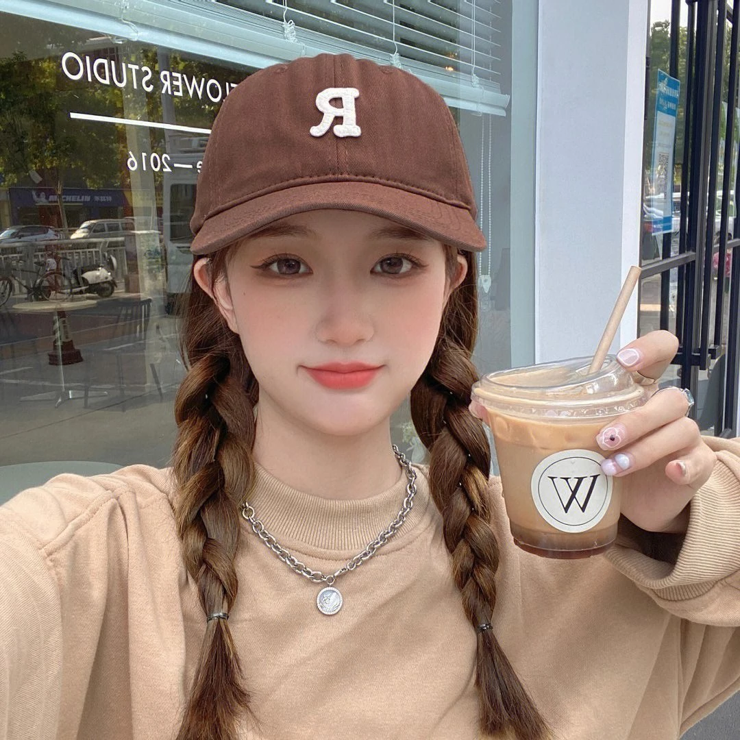 鸭舌帽假发一体式R标帽子麻花辫俏皮修脸百搭甜酷辣妹2026新款帽