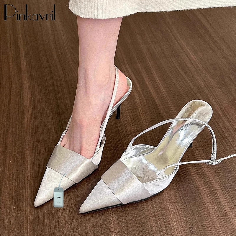 高跟鞋女2025新款高级感尖头气质绝美尖头凉鞋配裙子法式浅口单鞋