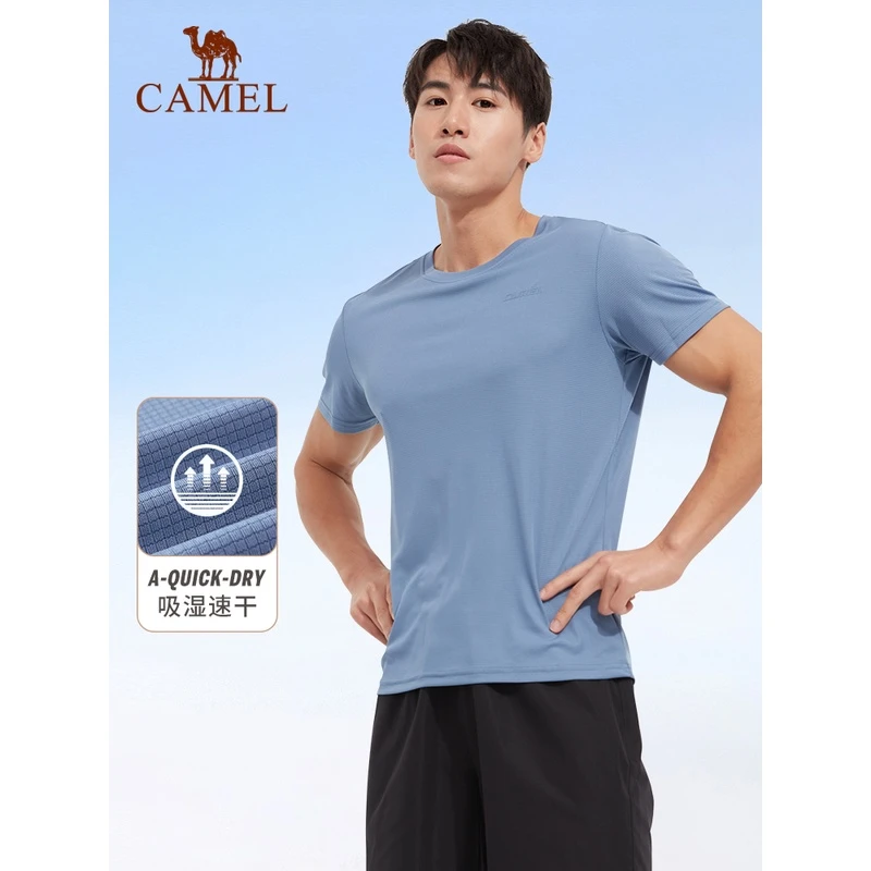 骆驼男装 2023年夏季新款男青年休闲简约T恤 圆领印花C482251005