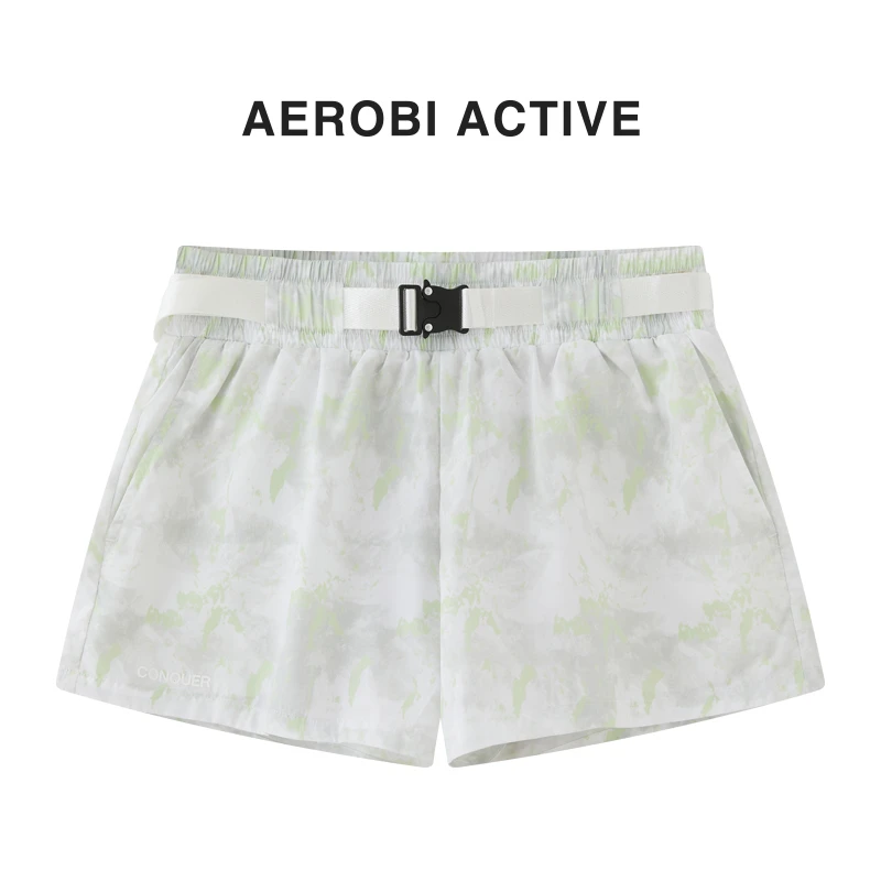 AEROBI ACTIVE印花时尚瑜伽健身运动日常休闲短裤5389
