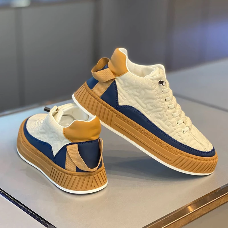 低帮男鞋夏季厚底耐磨防水防滑男士潮流百搭学生韩版透气休闲板鞋