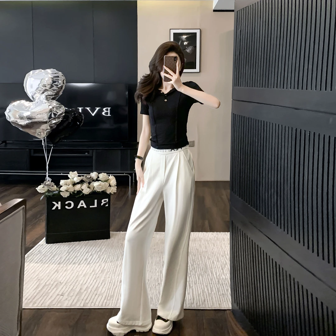 高档时尚套装女2025夏季新款气质显瘦高腰直筒连帽闲运动两件套潮