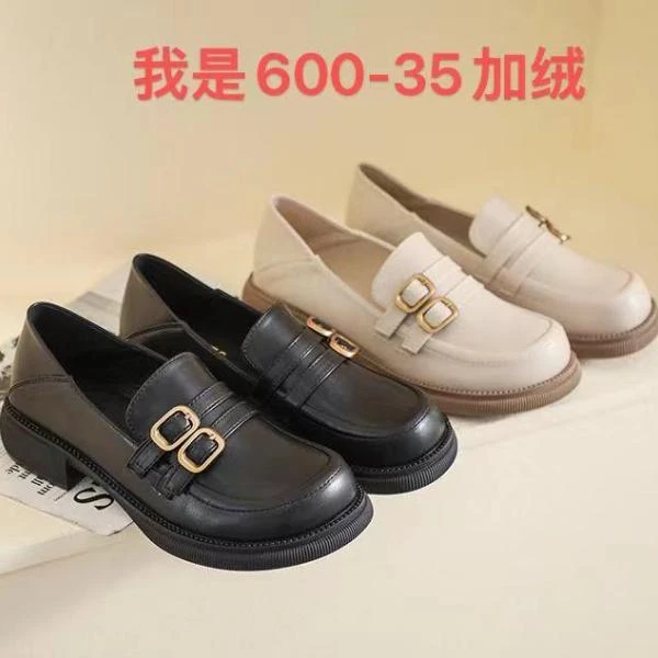 鑫燃Kiki 时尚圆头扣带低跟厚底休闲鞋 600-35 DZG