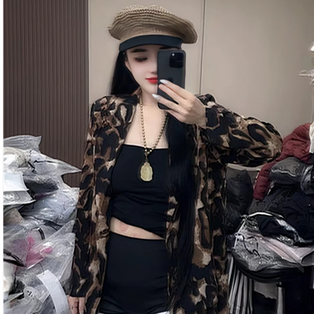 薄款豹纹西装外套女爆款春季韩版炸街时尚宽松气质百搭西服潮