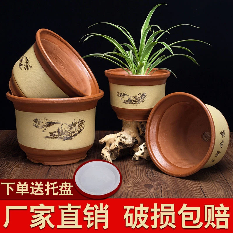 陶瓷花盆大量批发大号家用盆景创意多肉陶土粗陶特大紫砂批发