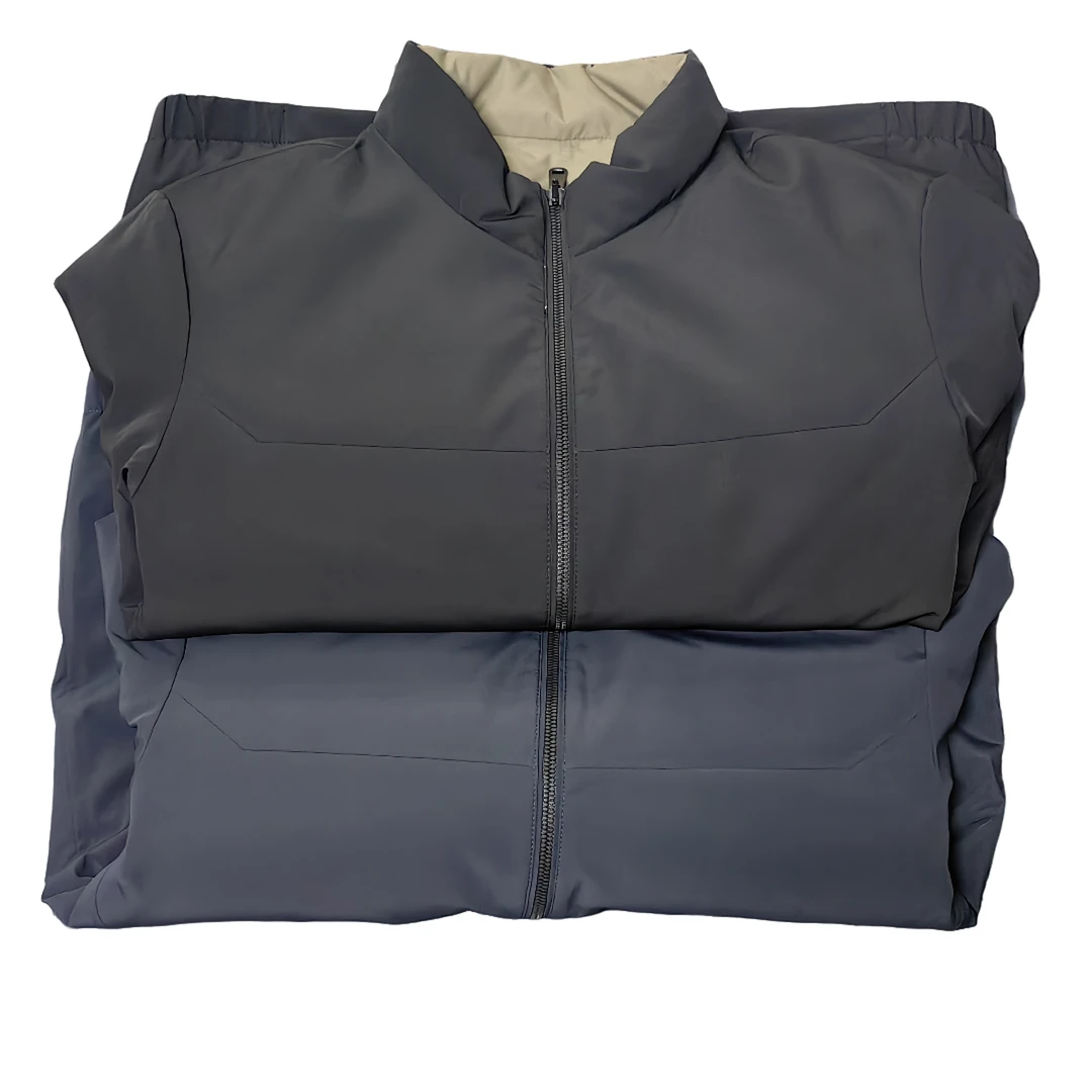 J216【豆】新款商务男士两面可穿立领羽绒服#2089黑色/藏蓝