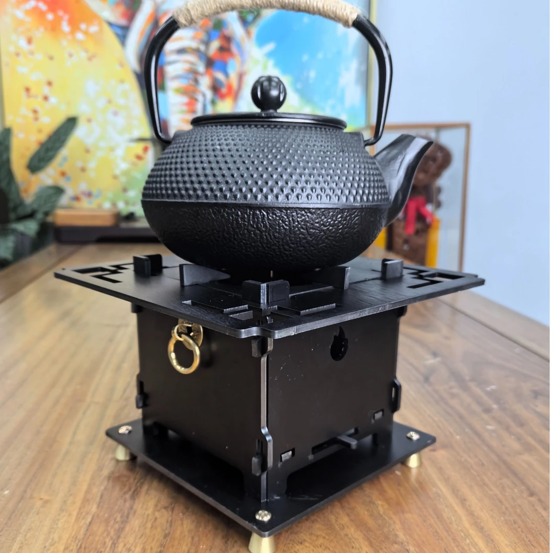 办公室围炉煮茶户外小茶炉烧烤炉便携野营加厚可拆卸取暖炭炉二号