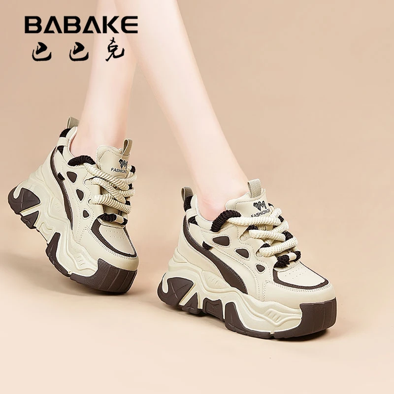 厚底老爹鞋女款秋季新款2025爆款百搭女士透气休闲增高女鞋5365