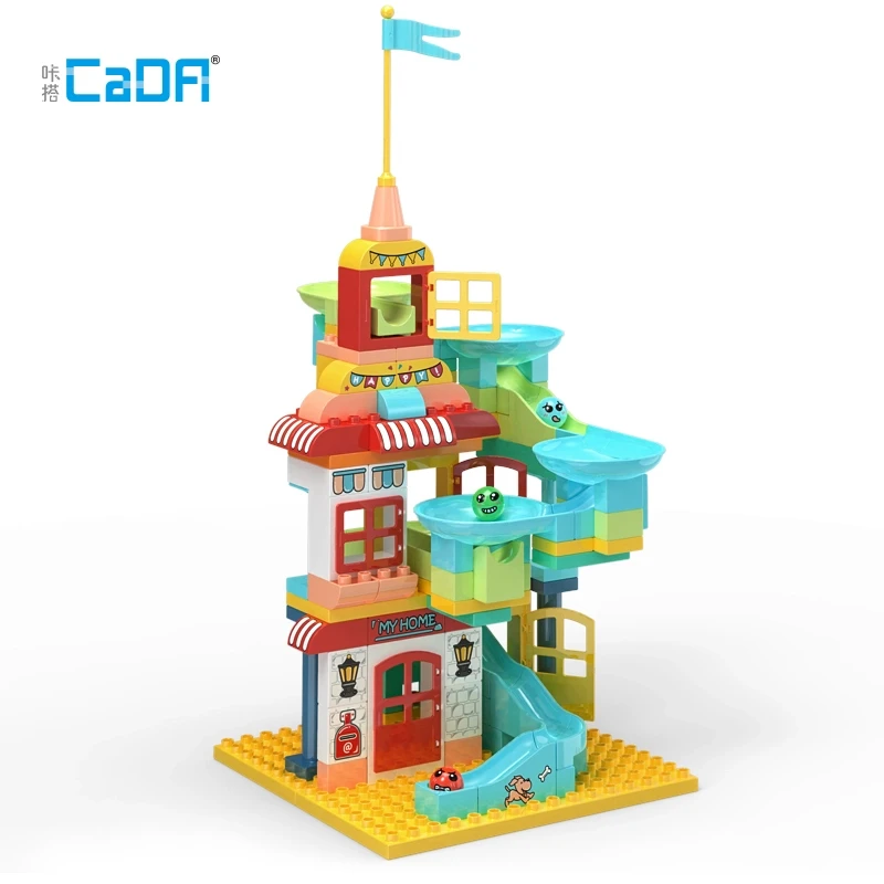 咔搭积木嗨道奇正版授权欢乐家庭滑道拼装积木玩具智力开发